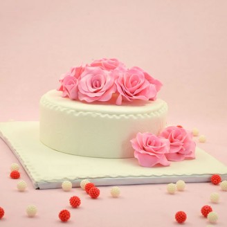 Cake with flowers topping Online Cake Delivery Delivery Jaipur, Rajasthan